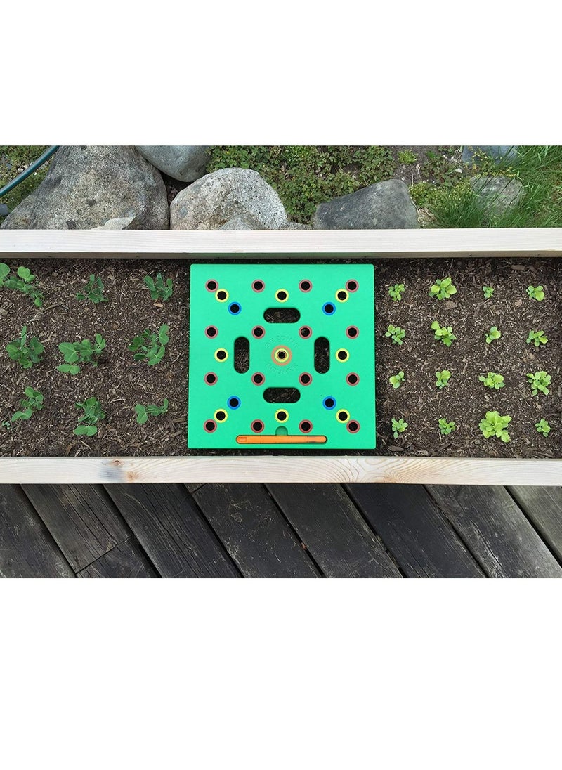 Generic - Circular tray square foot seeding template garden planting tool Easy to use seed spacing seeding template tool - Image 1