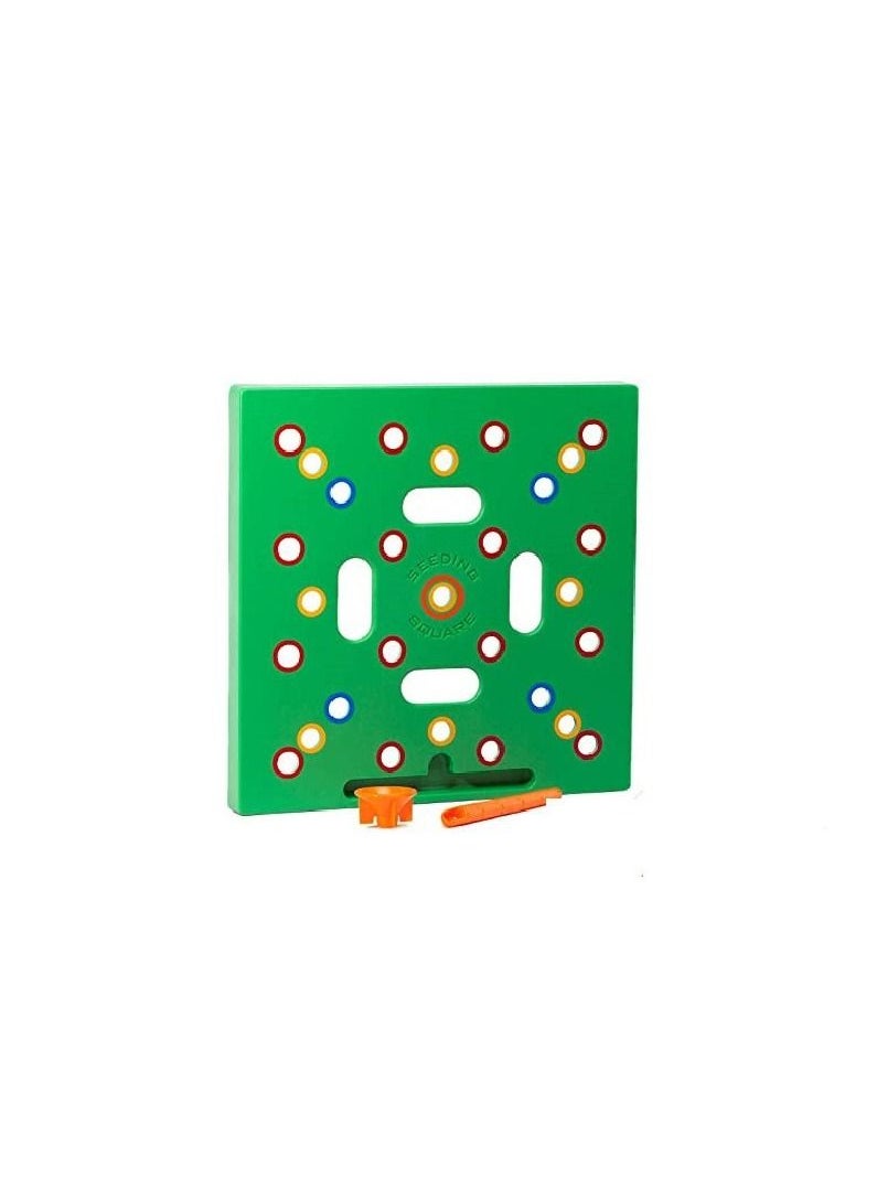 Generic - Circular tray square foot seeding template garden planting tool Easy to use seed spacing seeding template tool - Image 1
