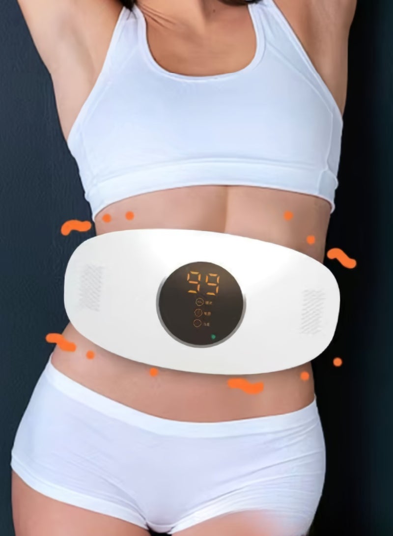 AROAQ Electric Slimming Belt, Digital Display Portable Cordless Menstrual Heating Pad, Fat Burning Weight Loss Vibrating Body Massage Belt, Abdominal Massager Machine For Women, Rechargeable Model (black)  - Image 4