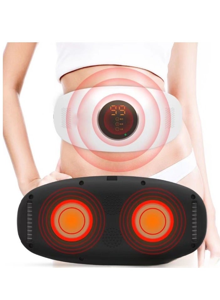 AROAQ Electric Slimming Belt, Digital Display Portable Cordless Menstrual Heating Pad, Fat Burning Weight Loss Vibrating Body Massage Belt, Abdominal Massager Machine For Women, Rechargeable Model (black)  - Image 2