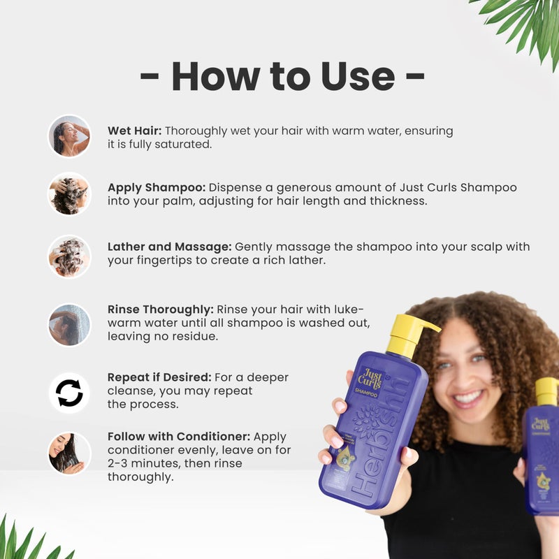 Herbishh Curly Hair Shampoo, Conditioner & Deep Conditioner (3 x 16.91 fl oz) Curly Hair Products Gift Set for Women & Men, Sulfate Free Shampoo, Keratin Coconut Avocado Oil, Frizz Control, Vegan - Image 5