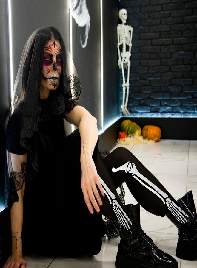TOUGS Halloween Skeleton Socks and Full Finger Gloves for Halloween Dance Costume Party,Cosplay - Image 2
