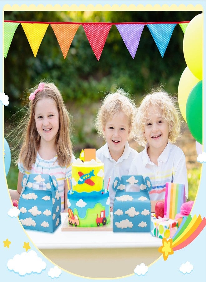 Tinlade Blue Sky White Clouds Treat Boxes Cartoon Gable Candy Bag Story Theme Party Supplies Paper Gift Favor Boxes Goodie Cardboard Bags for Birthday Party Baby Kids Shower Decorations (12) - Image 4