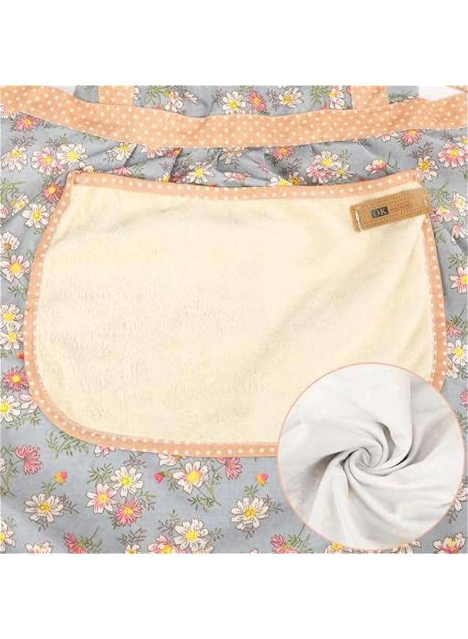 2Pcs Women Aprons with Pockets, Girls Floral Apron with Big Pocket Baking Soft Chef Aprons for Kitchen Cooking Baking - Image 4