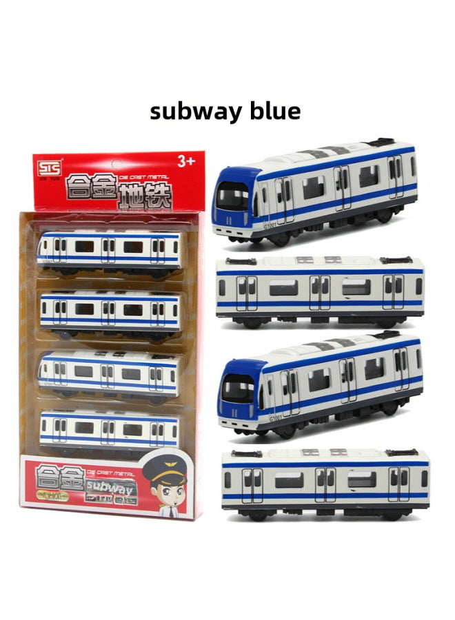 Children Alloy Toy Harmony Series Electric Train Model Magnetic Connection Simulation Backpack Set Kids Aged 4-6-Color:0823-2 Fuxing-Blue  - Image 4