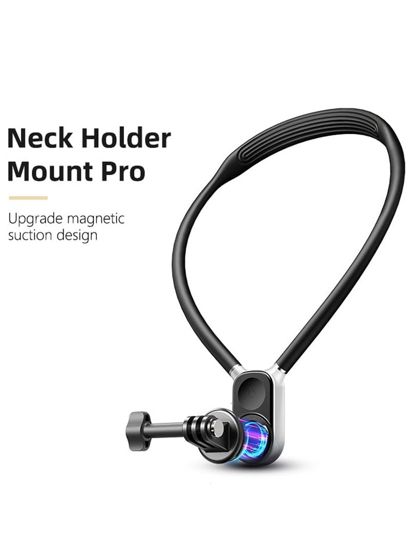 SYOSI Neck Mount Necklace Holder, POV Selfie Mount with Phone Clip Vertical Mount Kit, Necklace Holder for Gopro Insta360 DJI Action Camera  - Image 4