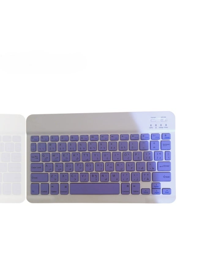 Wireless Keyboard, Mini Portable Bluetooth Keyboard, Ultra Slim Quiet Ergonomic Keyboard with Rechargeable Battery for iOS, Android and Windows - Purple