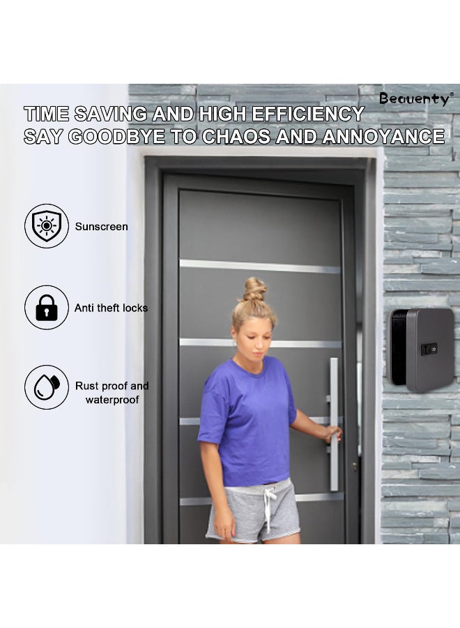 ZERIFAM Key Cabinets, Key Lock Box, Wall Mounted Key Storage Organizer Box with 20 Key Hooks and Tags, Metal Key Cabinet with 3 Digit Code Lock for House, Garage, Office, Store, School  - Image 5