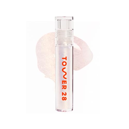 Tower 28 ShineOn Lip Jelly, MAGIC | Non-Sticky, Vegan Lip Gloss in Clear with Gold Shimmer | 5 Nourishing Oils | Moisturizing, Clean, Cruelty Free,0.13 Fl Oz (Pack of 1) - Image 1