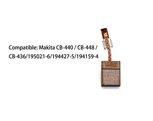 UFelice 4 PCS CB440 Carbon Motor Brushes Compatible for CB-440 / CB-448 / CB-436/195021-6/194427-5/194159-4, Replacement Part for Electric Tools - Image 2
