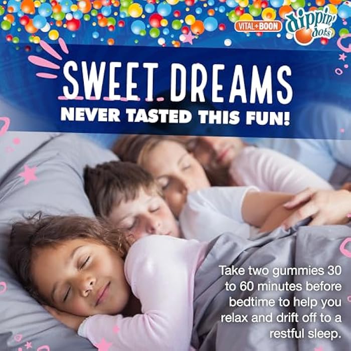 Vital+Boon Dippin Dots - Melatonin Gummies for Kids & Adults (60 Days Supply) Strawberry Sunset Creme Flavor | 2.5mg Per Kids Melatonin Supplement for Faster, Longer Sleep | Gummies for Children (120 Count) - Image 5