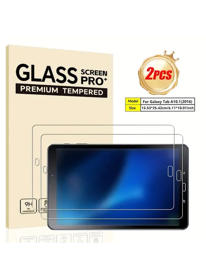 واقيان شاشة زجاج مقسى بصلابة 9H متوافقان مع سامسونج جالاكسي تاب A 10.1 SM T580 T585 A6، مقاومان للخدوش، خاليان من الفقاعات، سهلان التركيب. - Image 1