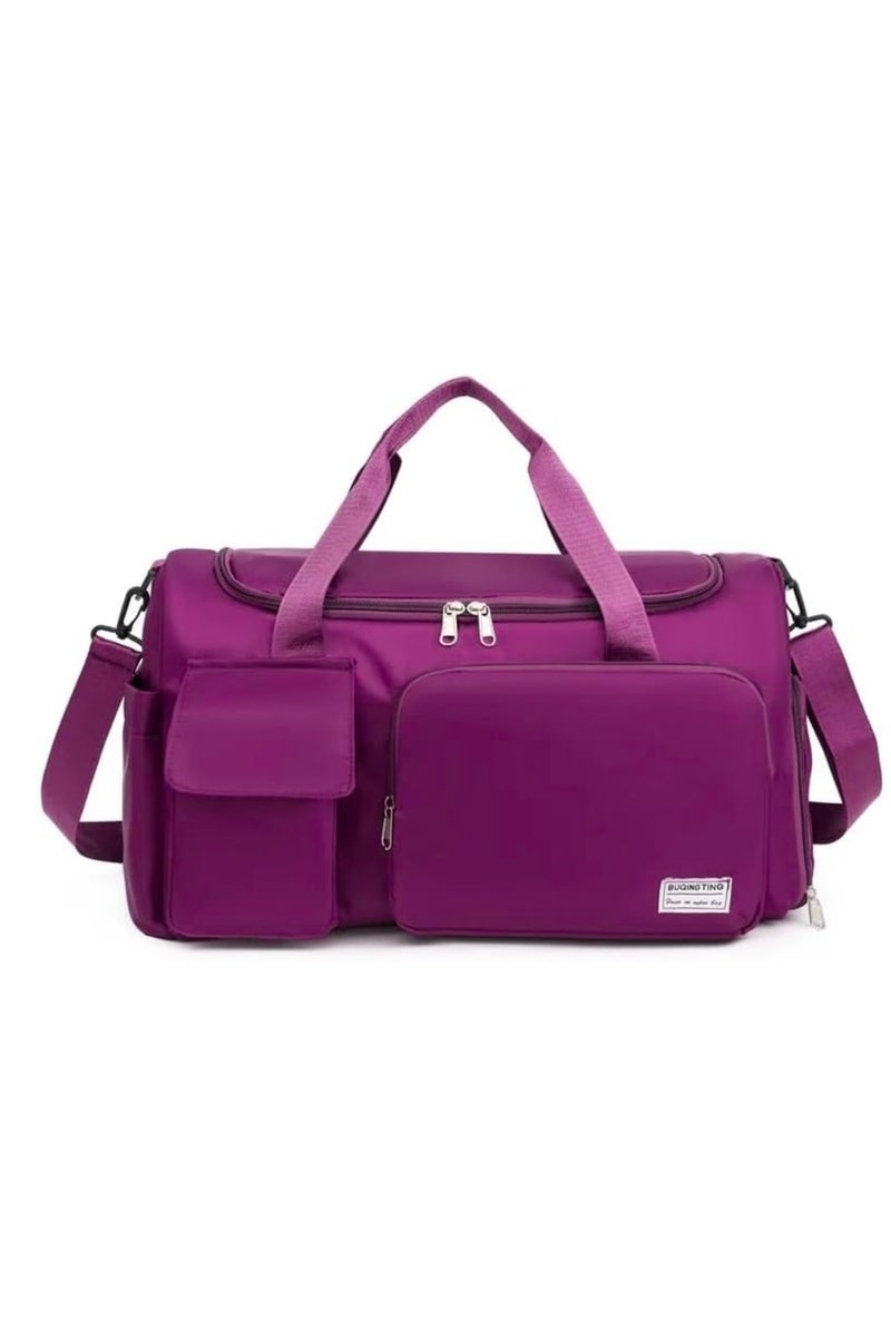eBasket Foldable Handheld Travel Bag Large Waterproof Luggage Bag (Dark Fuchsia)  - Image 5
