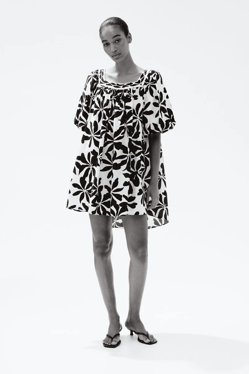 H&M Balloon-sleeved tunic dress