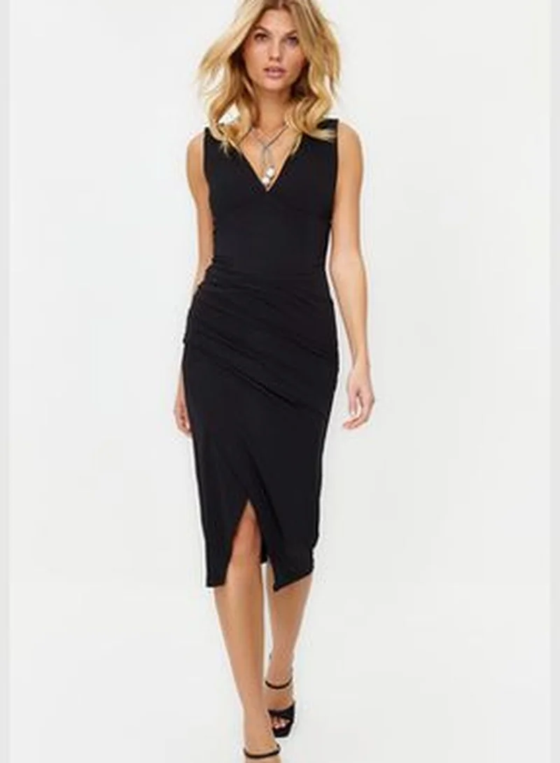 trendyol Ruched V-neck Dress