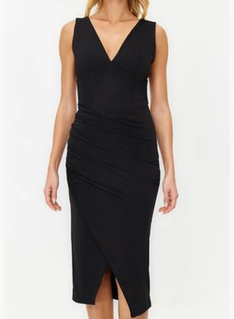 trendyol Ruched V-neck Dress