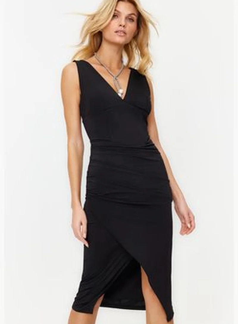 trendyol Ruched V-neck Dress