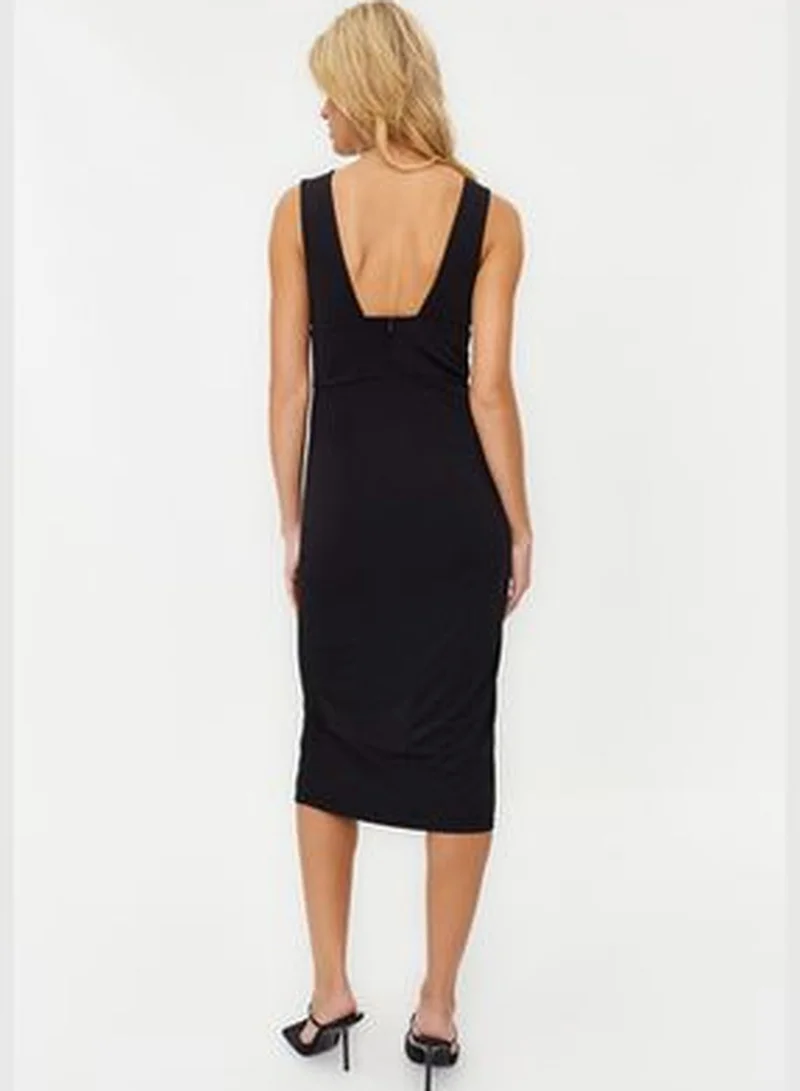 trendyol Ruched V-neck Dress