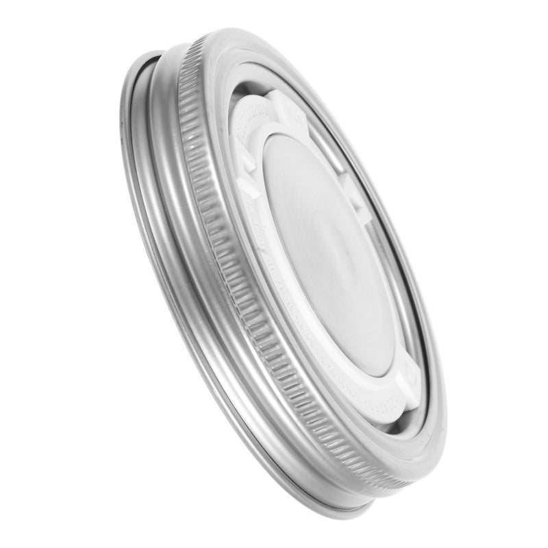 2 Sets Stainless Steel Jar Timer Lids Wide Mouth Leakproof And Airtight Reusable Lids With Safety Cover For Canning And Storage - Image 3