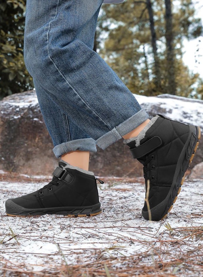 FANSITE Boys Snow Boots Winter Waterproof Slip Resistant Cold Weather Shoes（Little Kid/Big Kid, Black-b, 2 Little Kid - Image 3