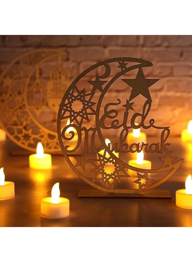 طقم زينة خشبية عيد مبارك (قطعتان) - Image 4