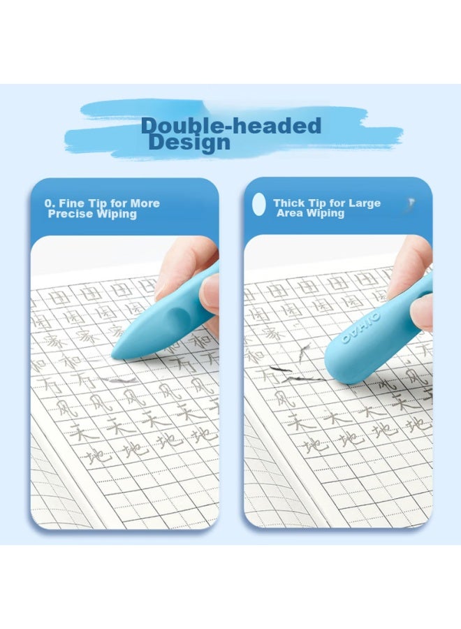 Qihao Eraser, Back-to Essential, Extra-large Hole Eraser, Kindergarten, Children, First Grade, Birthday, Traceless, No Residue, Student Stationery, Boys' Style, Large And Small Sizes, 6-pack - Image 3