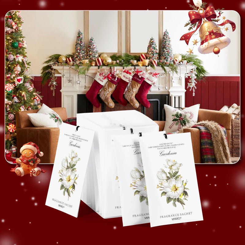 MYARO Scented Sachet House Air Freshener - 12 Pack Long Lasting Gardenia Fragrance Deodorizer for Home Closet Drawer Car - Image 5