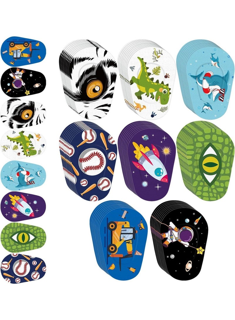 saykfoe 48 Pcs Adhesive Eye Patches for Kids, Fun Design Kids Eye Patches Cute Latex Free Adhesive Bandages for Amblyopia Disposable Eye Pad Lazy Eye Light Blocking Children Toddler (Multicolor2) - Image 1