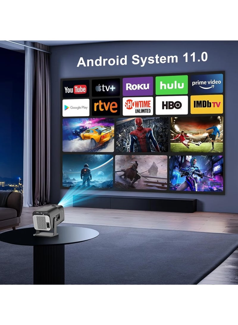 TIGER Mini Projector, Full HD 720P Bluetooth Projector with 4K Support, Auto Focus & Auto Trapezoidal Correction – Ideal for Home Cinema, Outdoor Use & Compatible with TV Stick, X-Box, DVD, Laptop, Smartphone - Image 4