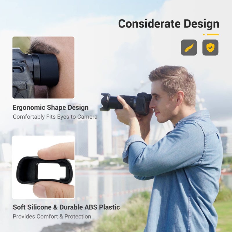 JJC Camera Eyecup Eyepiece Viewfinder for Canon EOS R8 & RP Mirrorless Camera with Extended Soft Silicone Design - Image 3