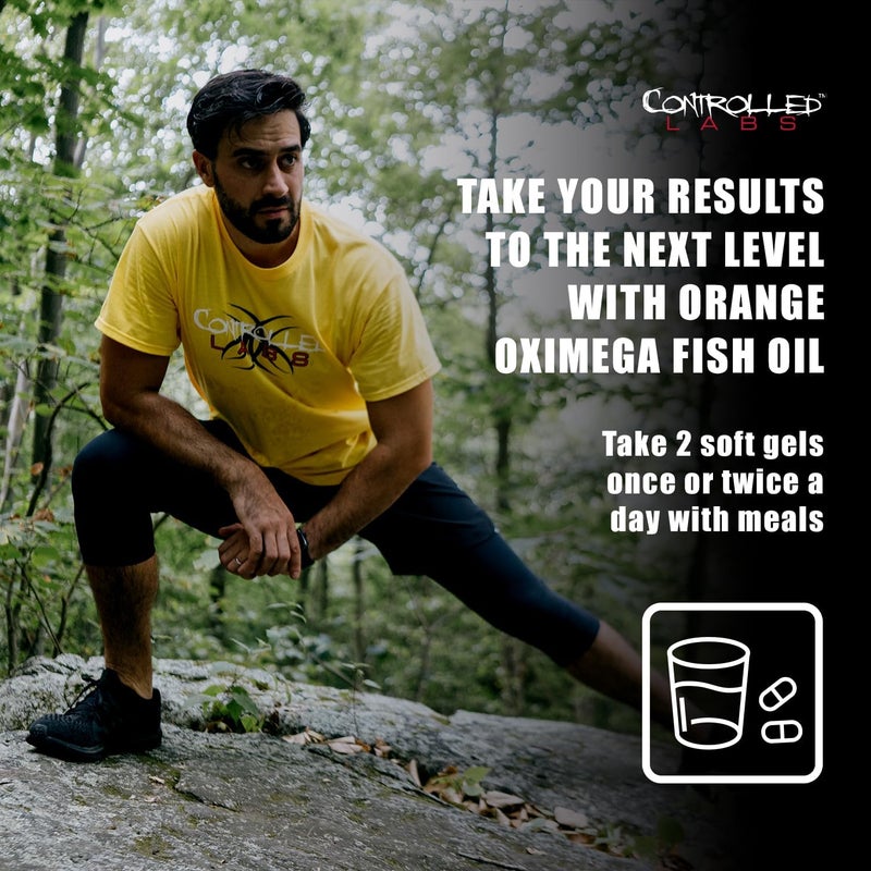 CONTROLLED LABS Orange Oximega Fish Oil Supplement 120 Softgels EPA and DHA 2000mg Omega 3 Fatty Acids CitrusFlavor Burpless Softgels - Image 4