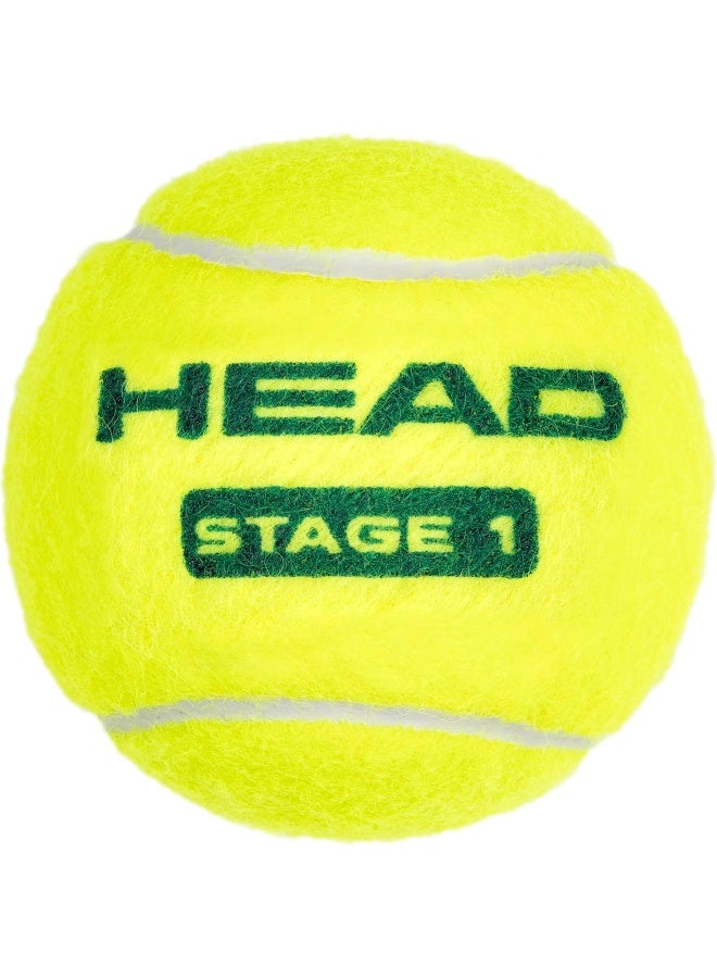 Head Stage 1 Green Tennis Balls – 3-Ball Pack, 25% Slower for Control – Ideal for Kids (9–10) & Beginner Adults - Premium tennis_balls designed for performance, durability, and comfort - Premium Tennis Balls for Performance, Durability and Everyday Use - Image 2