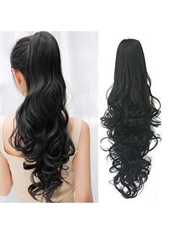 blushia Synthetic Clawclutcher Ponytail For Instant Volume Hair Extension For Women And Girls (Black20 Inch) - Image 1