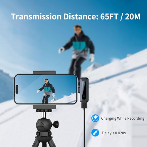 Uewpv Wireless Mini Microphone for iPhone 15/16/17, iPad, Android, Wireless Lavalier Microphone with Noise Reduction, Portable USB C Lapel Mic for Video Recording, Vlog, Tiktok, YouTube - Image 5