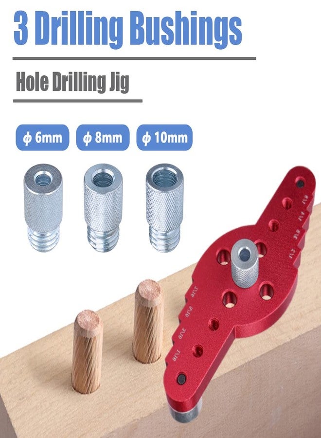 Mesee Vertical Pocket Hole Drilling Jig, 2-In-1 Woodworking Dowelling Jig Locator with Scriber Wood Dowel Drill Guide Puncher Positioner Tools for Self Centering Straight Punching Hole - Image 3