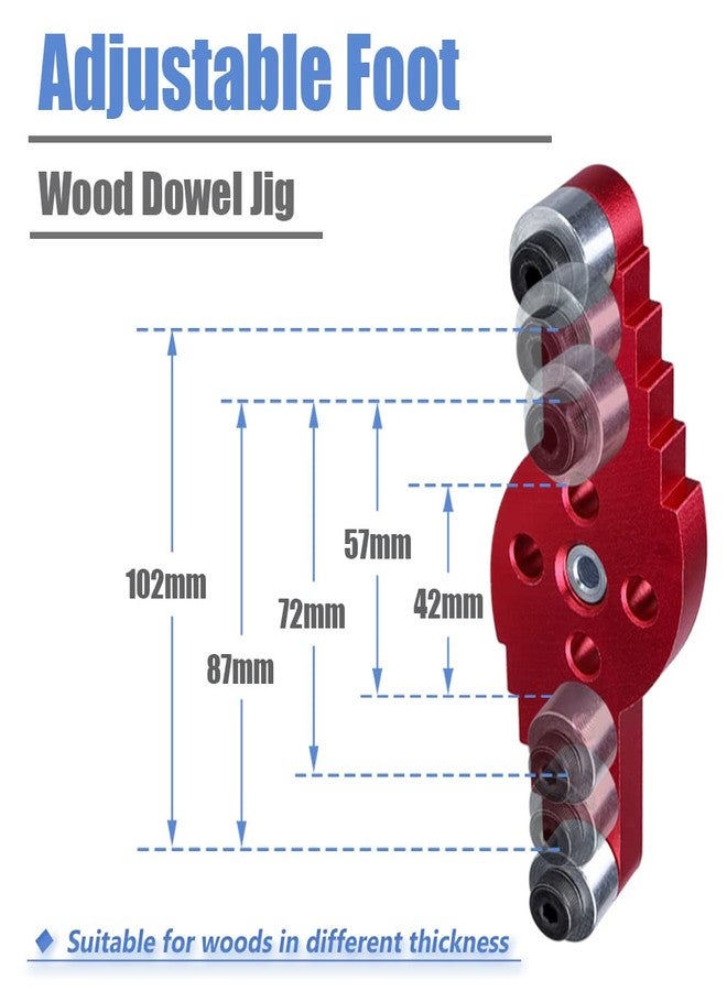 Mesee Vertical Pocket Hole Drilling Jig, 2-In-1 Woodworking Dowelling Jig Locator with Scriber Wood Dowel Drill Guide Puncher Positioner Tools for Self Centering Straight Punching Hole - Image 4