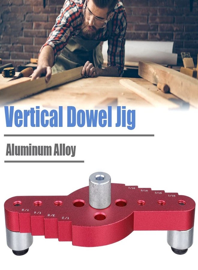 Mesee Vertical Pocket Hole Drilling Jig, 2-In-1 Woodworking Dowelling Jig Locator with Scriber Wood Dowel Drill Guide Puncher Positioner Tools for Self Centering Straight Punching Hole - Image 2