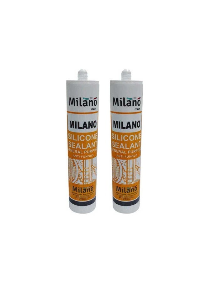 Milano General Purpose Silicone Sealant - High-Quality Waterproof & Flexible Sealant for Home, Construction, Plumbing, Windows & Doors - Durable White Adhesive (1-Pc) - Image 1