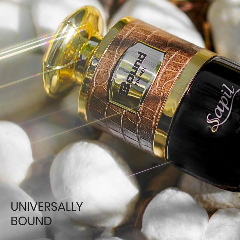 Sapil Bound Toilette for Men 3.4 Oz(100 ml) â€“ Eau de Toilette with Long-Lasting Dubai Scent, Oriental Spicy Blend of Green Mandarin, Cardamom, Orange Blossom & Tonka Bean for Daily & Special Occasions - Image 2