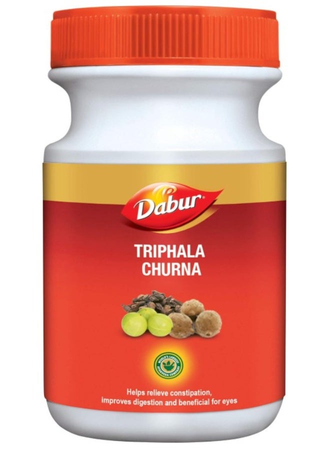 Dabur Triphala Churna Ayurvedic Powder 120g – Herbal Digestive Care Support for Constipation, Gas & Acidity - Image 1