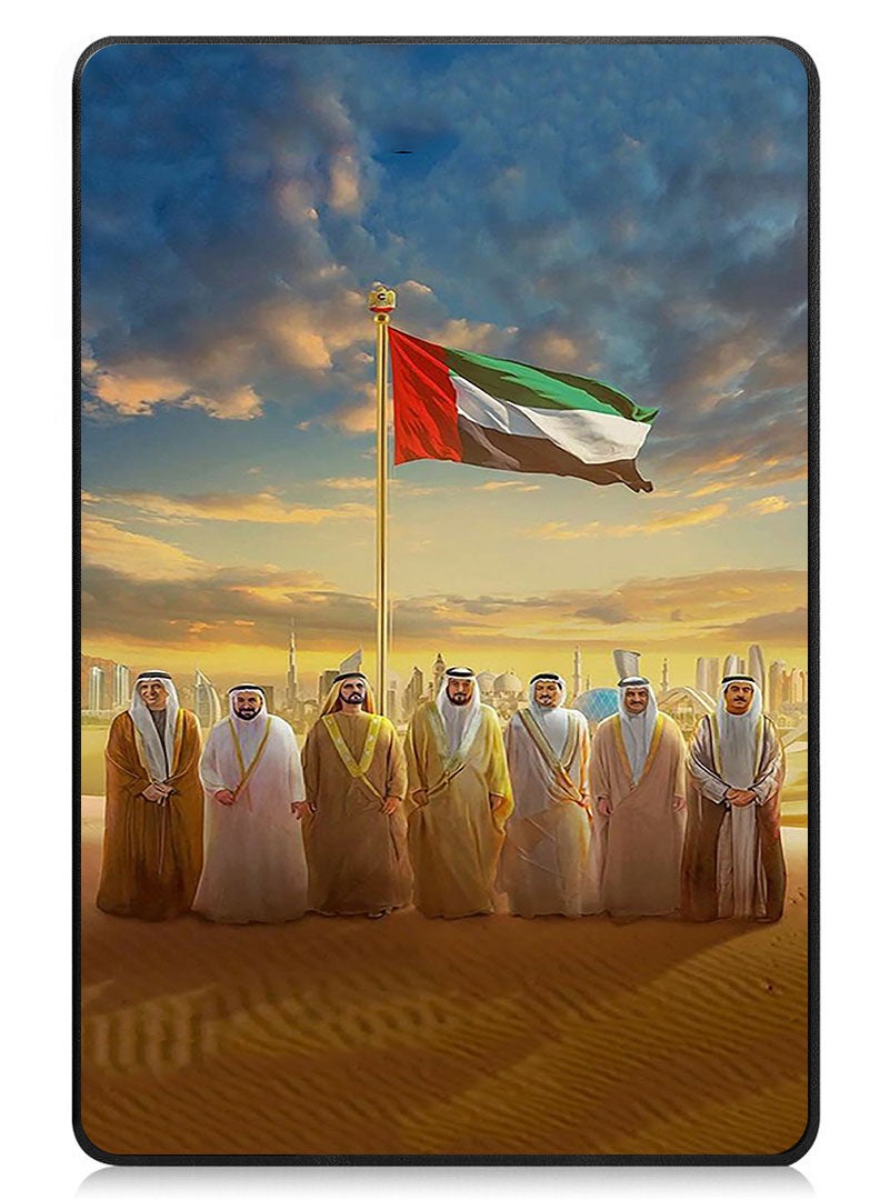 Theodor Protective Flip Case For Samsung Galaxy Tab S9 FE Plus With Trifold Stand Auto Wake Sleep Shockproof Cover Uae Flag Uae Rulers - Image 1