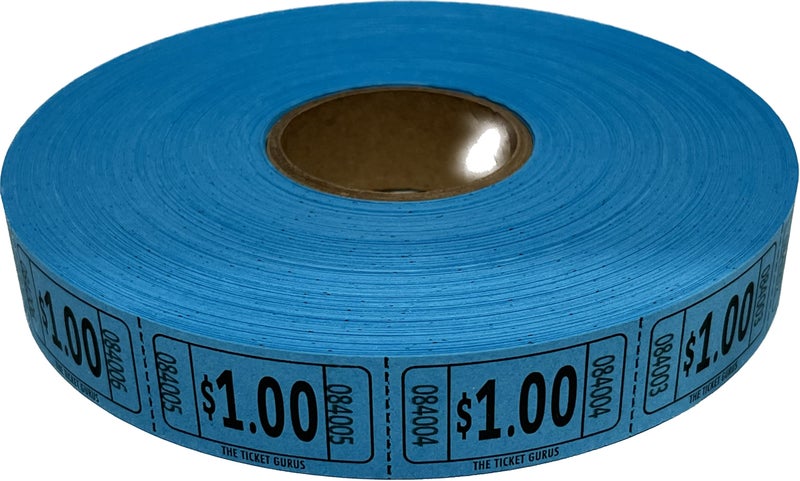 The Ticket Gurus-roll of 2000 Blue $1.00 Tickets Single Roll Consecutively Numbered Raffle Tickets - Image 2