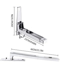 Excefore Microwave Oven Wall Mount Bracket 304 Stainless Steel Shelf Holder Foldable Stretch Rack for Stand Removable Hook  - Image 4