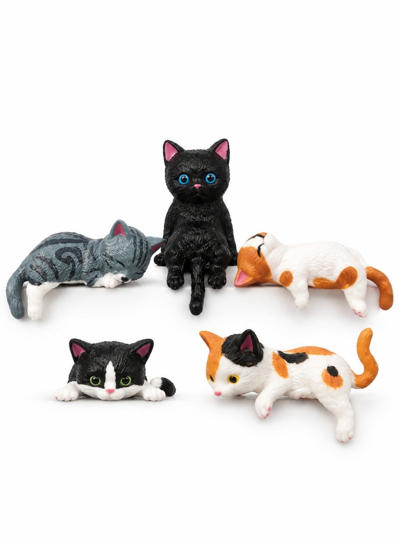 Uliova 5 Pcs Cat Car Ornaments Set, Cute Car Interior Decorations for Dashboard and Center Console, Creative Decorative Accessories for Car Interior - Image 1