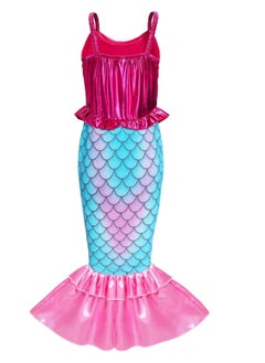 Excefore Girls Mermaid Costume Princess Dress Up with Accessories, 130cm  - Image 2