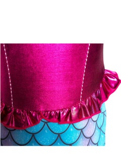 Excefore Girls Mermaid Costume Princess Dress Up with Accessories, 130cm  - Image 4