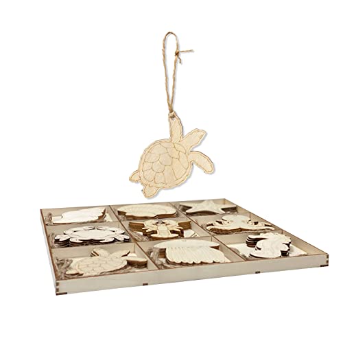Cregugua 45 Pack Unfinished Wooden Ocean Sea Animals Cutouts for DIY Crafts 3.5 Inch 5 Peices Each - Image 5