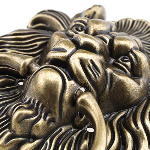 Create idea 15.8cm Lion Head Knocker with Screws Decorative Alloy Knocker Polished Bronze Classic Antique Design for Front Doors Main Porches Accessories - Image 4