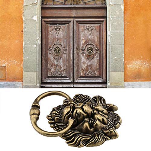 Create idea 15.8cm Lion Head Knocker with Screws Decorative Alloy Knocker Polished Bronze Classic Antique Design for Front Doors Main Porches Accessories - Image 5
