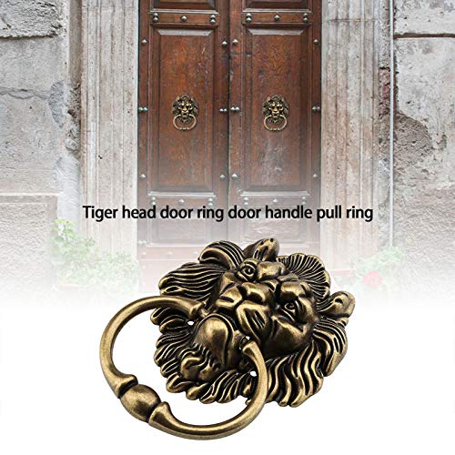 Create idea 15.8cm Lion Head Knocker with Screws Decorative Alloy Knocker Polished Bronze Classic Antique Design for Front Doors Main Porches Accessories - Image 2